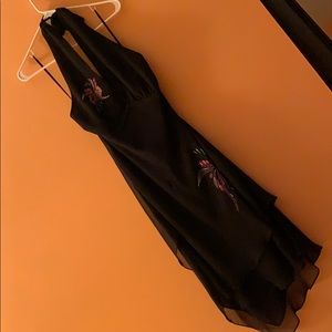 Black hi low halter dress